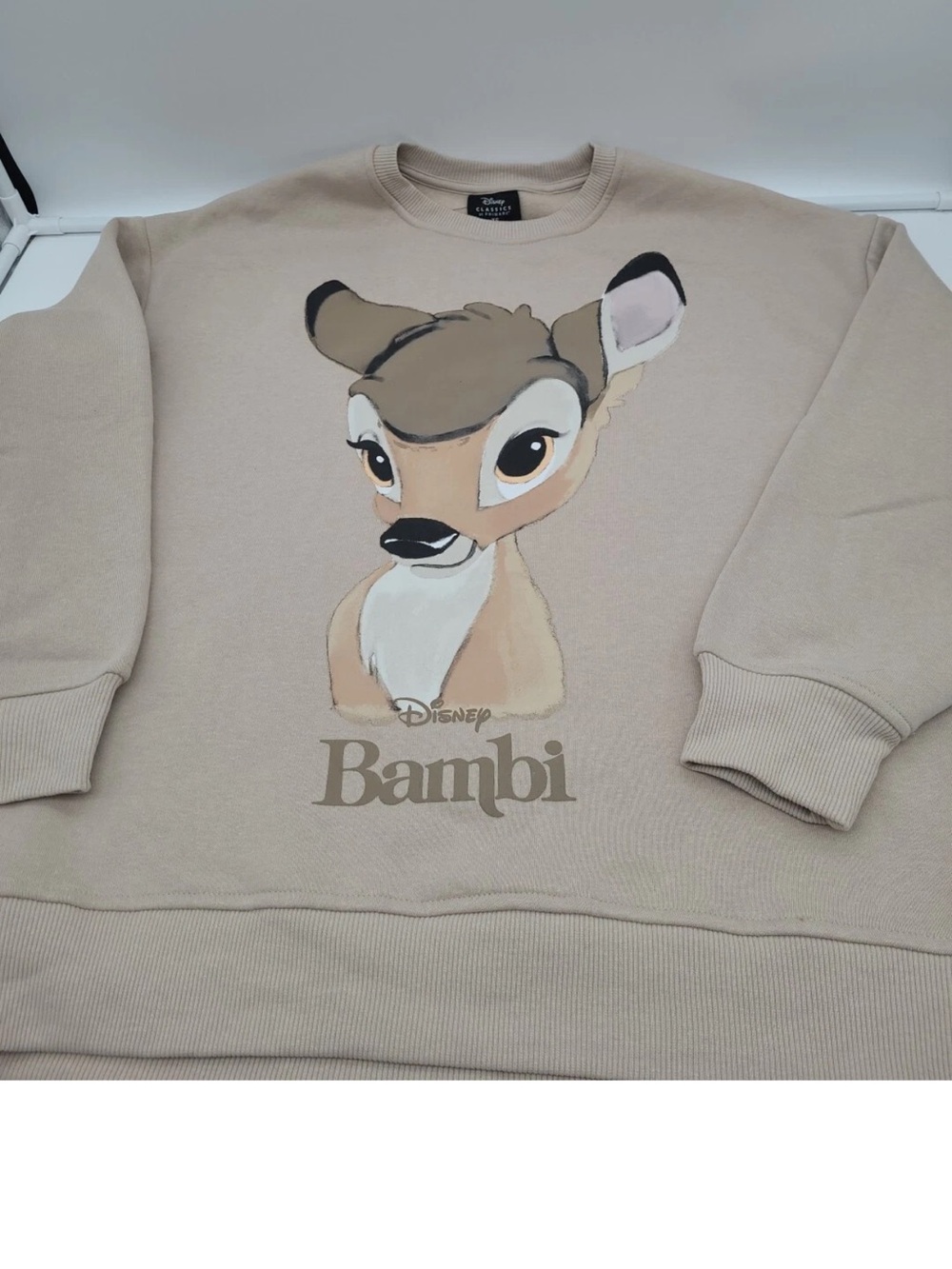 Primark Beige Bambi Graphic Crewneck Sweater
